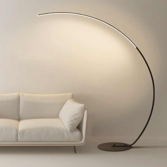 Lampe sur pied arc minimaliste LED dimmable, noir / blanc