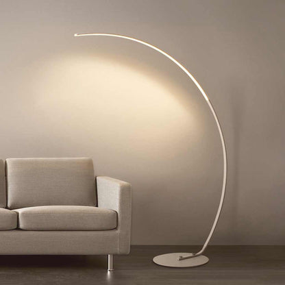 Lampe sur pied arc minimaliste LED dimmable, noir / blanc