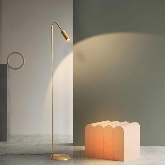 Lampe sur pied Minimaliste en cuivre avec projecteurs LED, noir / or