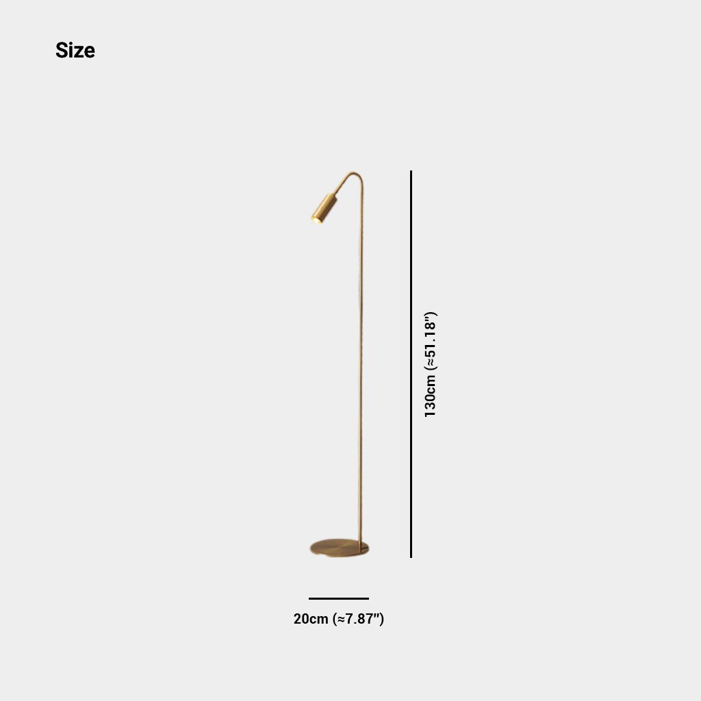 Lampe sur pied Minimaliste en cuivre avec projecteurs LED, noir / or