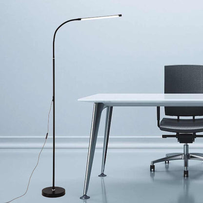 Lampe sur pied minimaliste slim LED dimmable pour étude, noir