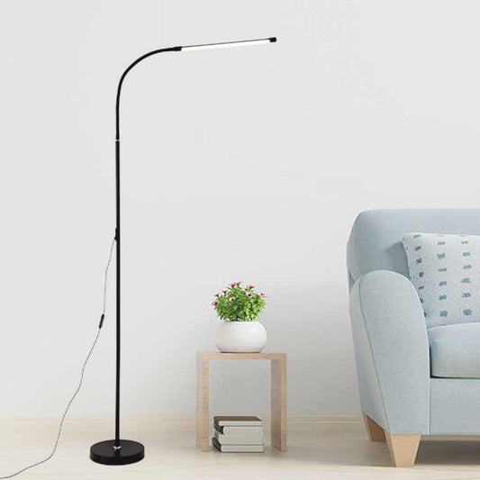Lampe sur pied minimaliste slim LED dimmable pour étude, noir