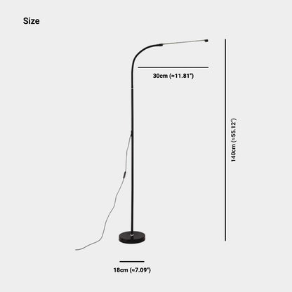 Lampe sur pied minimaliste slim LED dimmable pour étude, noir