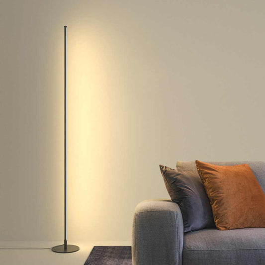 Lampadaire minimaliste, linéaire et dimmable LED, noir / blanc