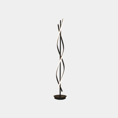Lampe sur pied LED en spirale minimaliste, noir / blanc