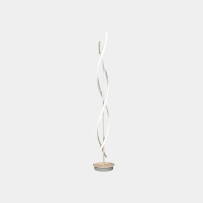 Lampe sur pied LED en spirale minimaliste, noir / blanc