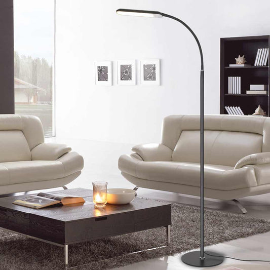 Lampadaire moderne en arc dimmable LED, noir / blanc