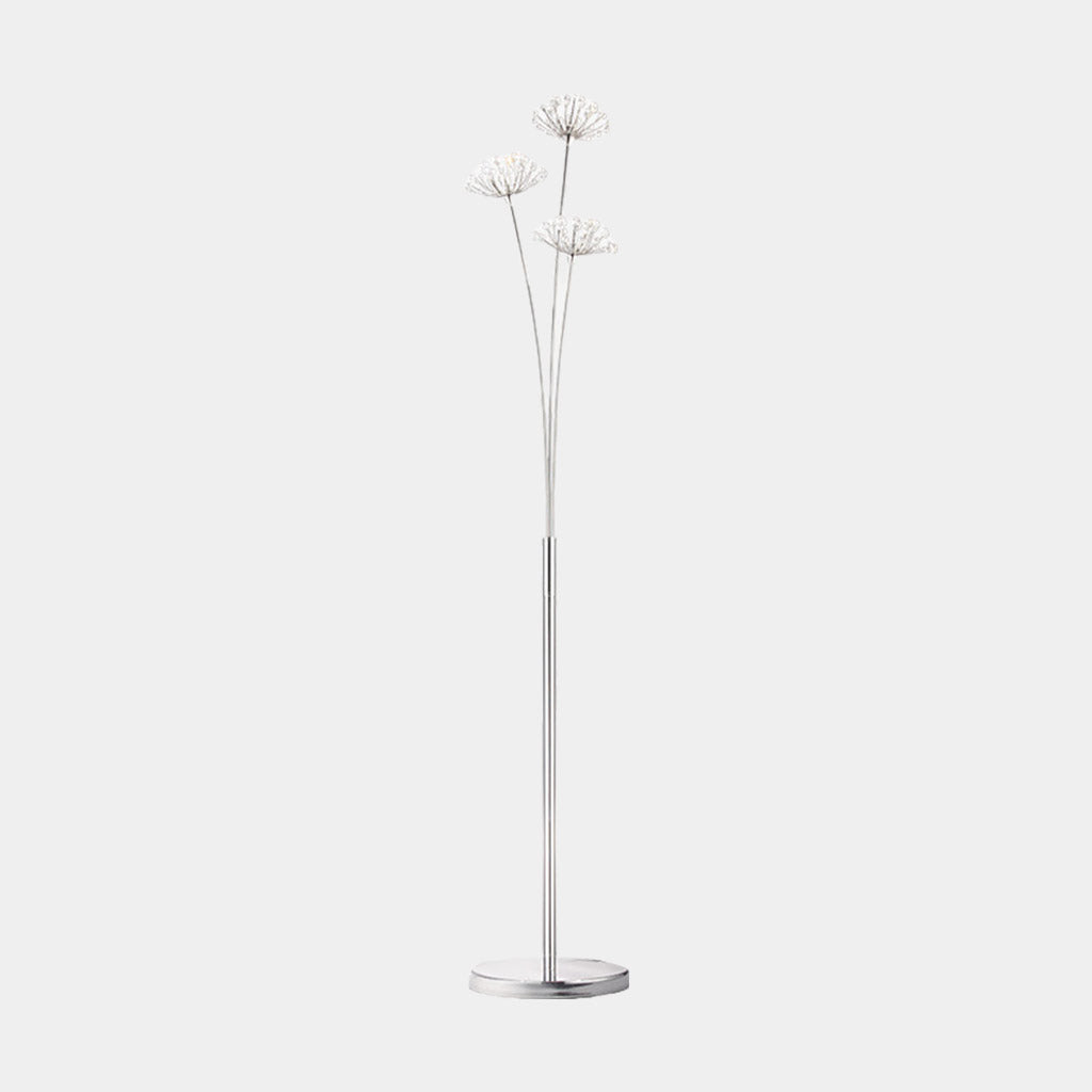 Lampe sur pied Noords Cristal Fleur Pissenlit, chrome