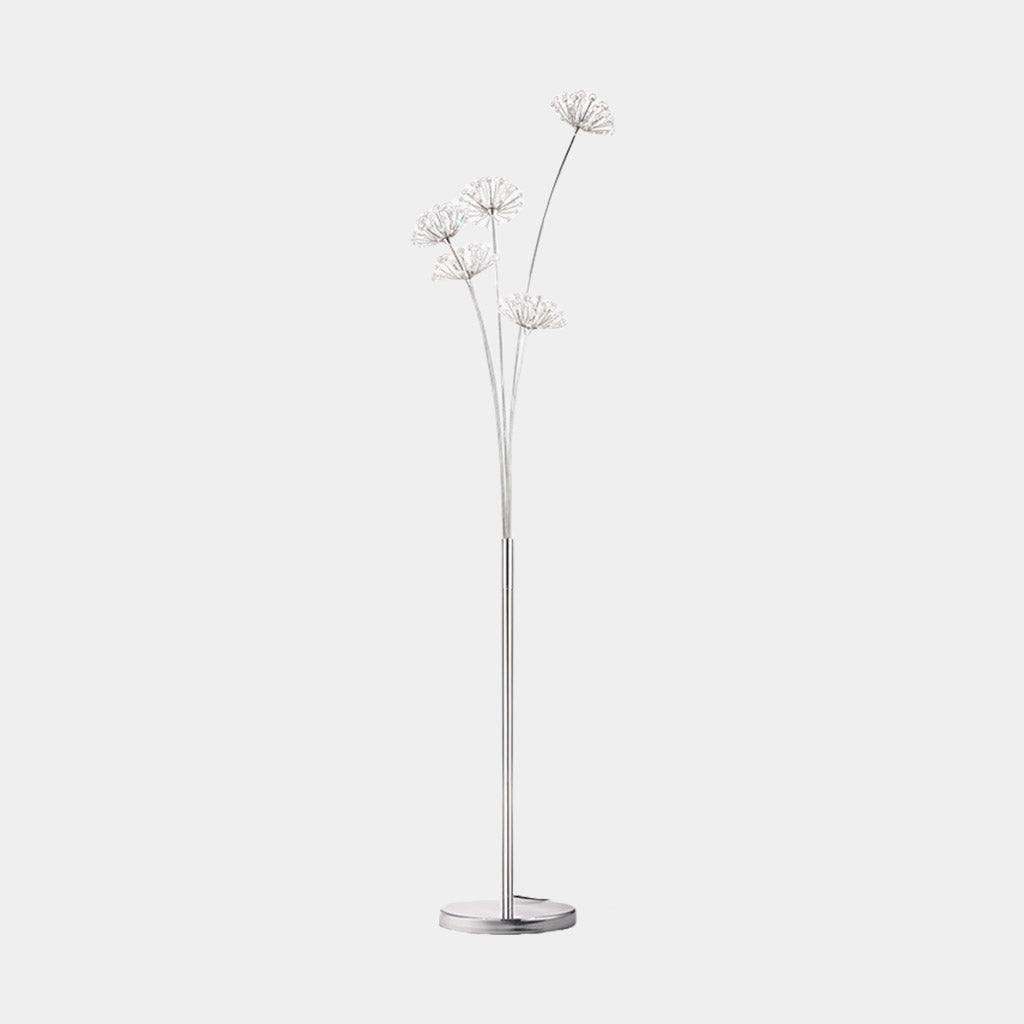 Lampe sur pied Noords Cristal Fleur Pissenlit, chrome