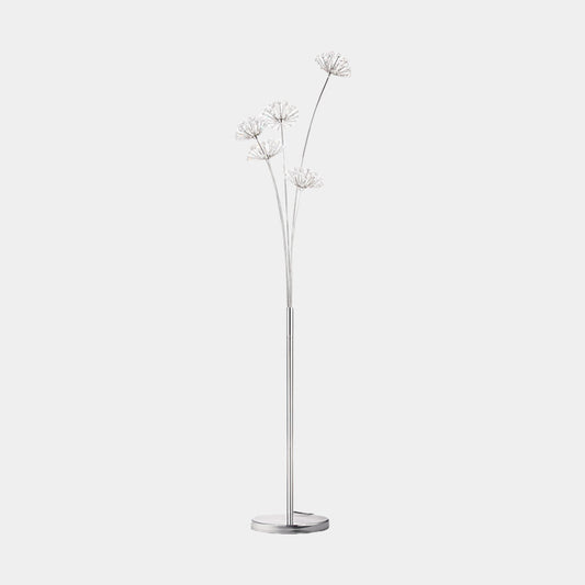 Lampe sur pied Noords Cristal Fleur Pissenlit, chrome