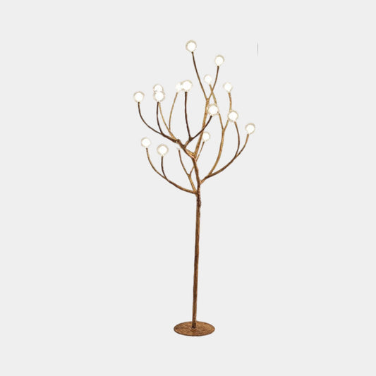 Lampe sur pied rétro en métal naturel branche d'arbre Plusieurs globes terrestres