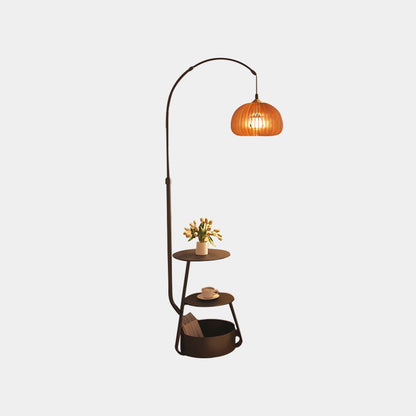 Lampe sur pied rétro ronde réglable avec table