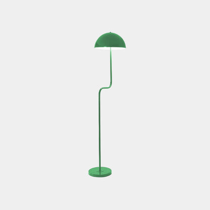 Lampadaire unique en fer léger avec un dôme champignon, vert