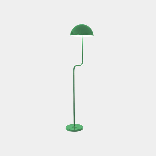 Lampadaire unique en fer léger avec un dôme champignon, vert