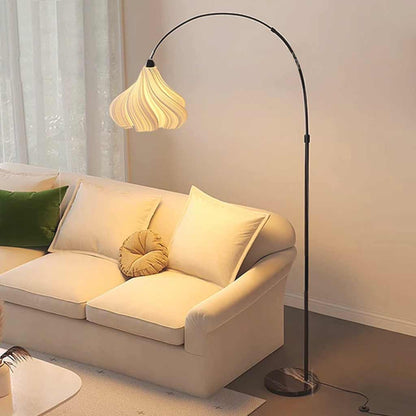 Lampe sur pied unique en forme de canne à pêche pliée pour la lecture