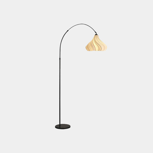 Lampe sur pied unique en forme de canne à pêche pliée pour la lecture