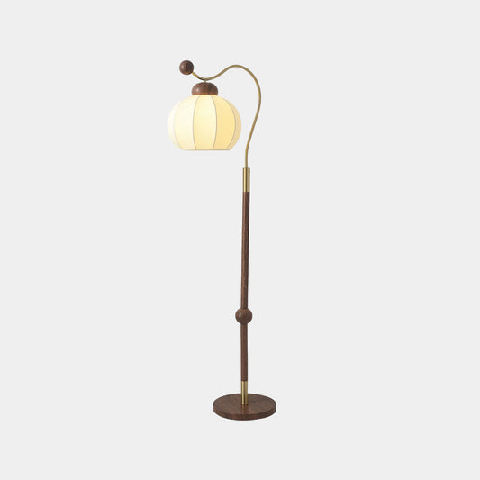 Lampe de table / lampe sur pied vintage avec abat-jour en tissu