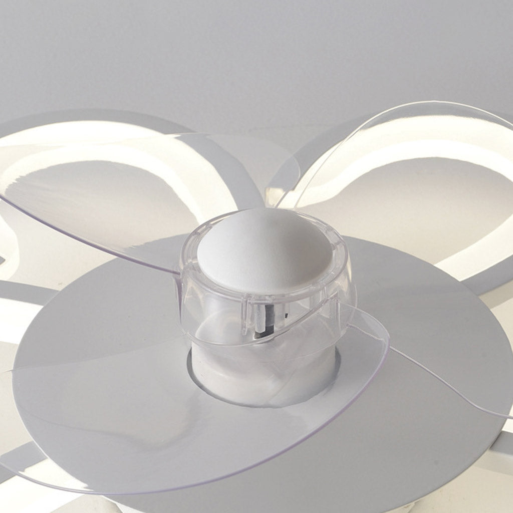 Ventilateur de plafond encastré avec lumière LED, fleur/blanc