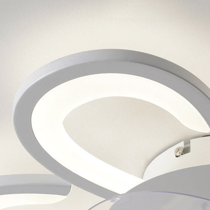 Ventilateur de plafond encastré avec lumière LED, fleur/blanc