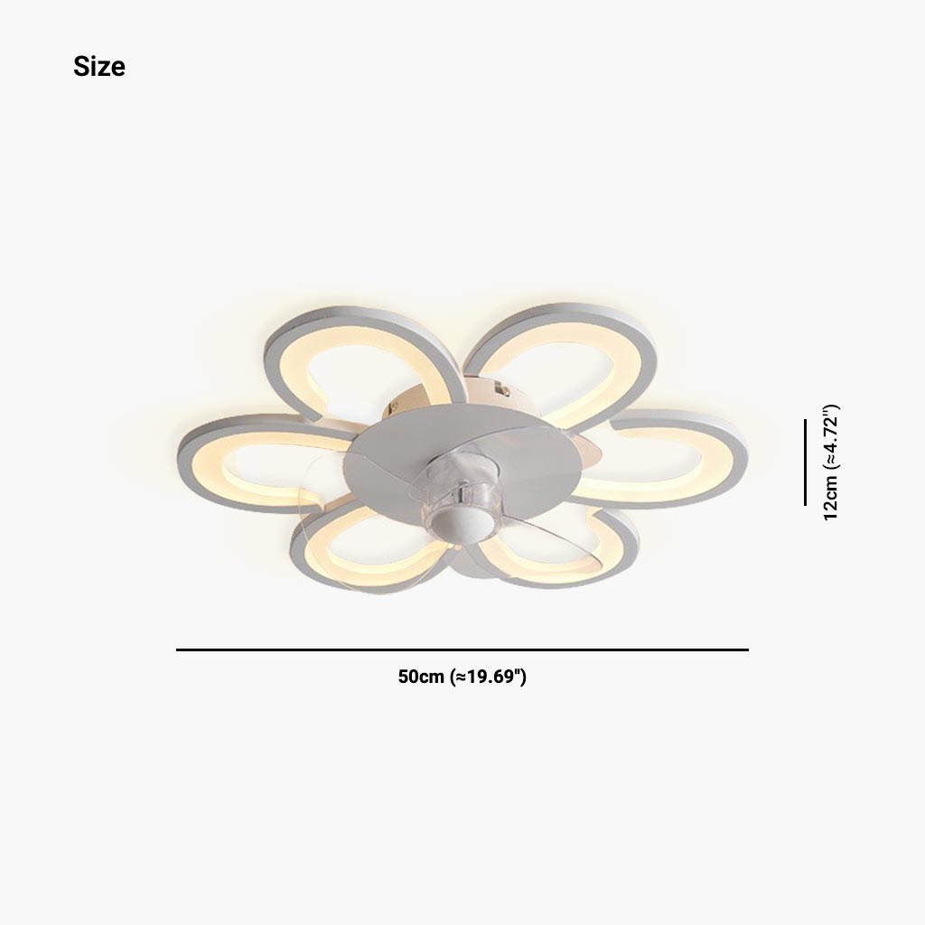 Ventilateur de plafond encastré avec lumière LED, fleur/blanc