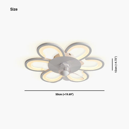 Ventilateur de plafond encastré avec lumière LED, fleur/blanc