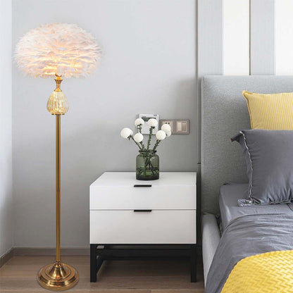 Lampadaire en verre en forme de goutte, rose/blanc