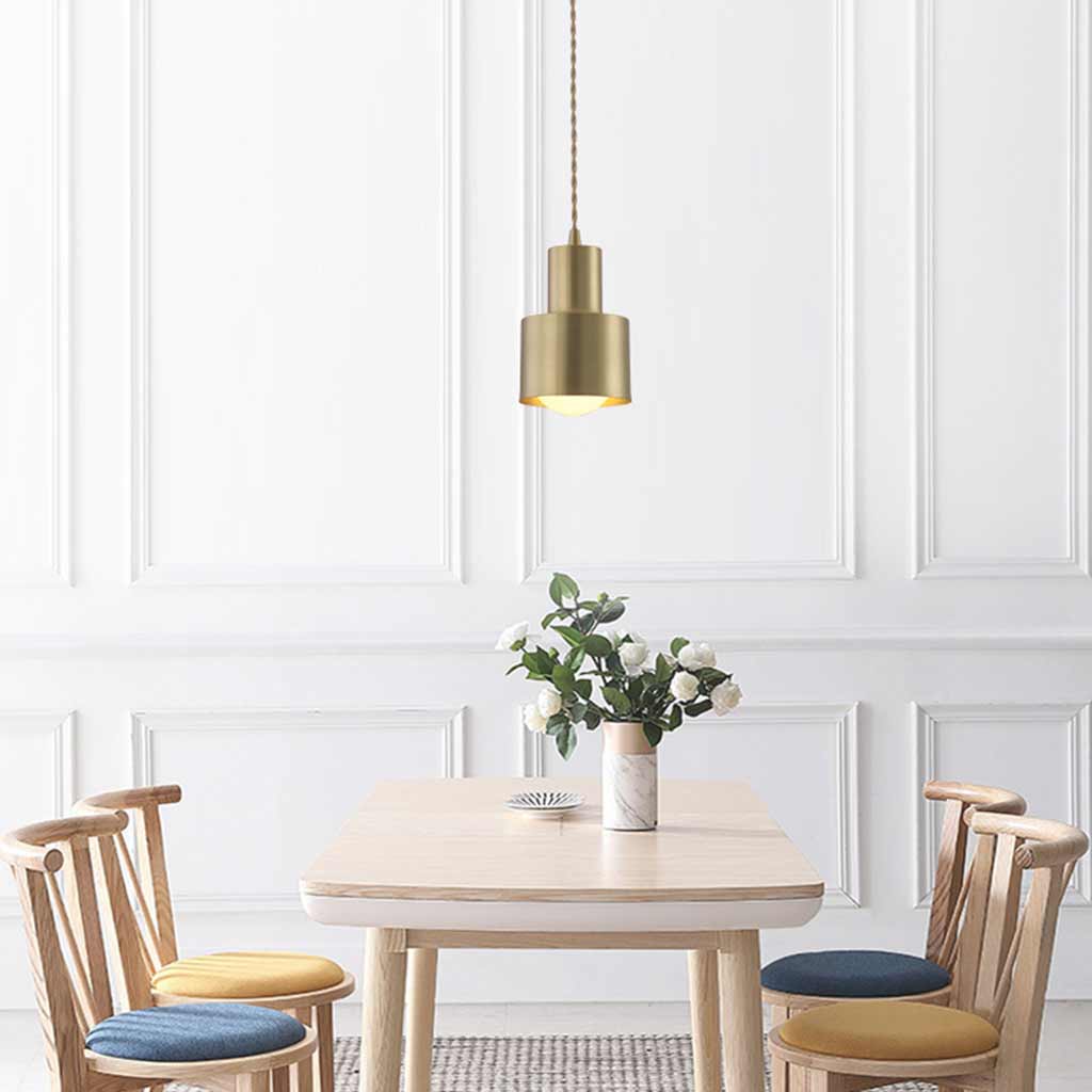 Suspension lumineuse minimaliste en cuivre, doré