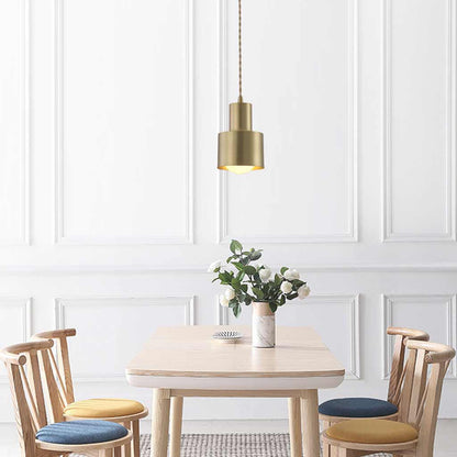 Suspension lumineuse minimaliste en cuivre, doré