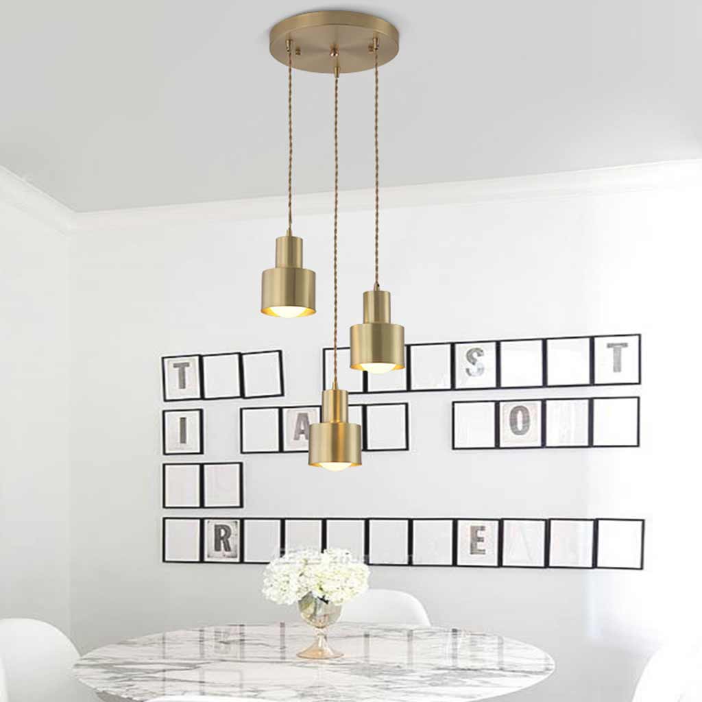 Suspension lumineuse minimaliste en cuivre, doré