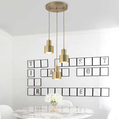 Suspension lumineuse minimaliste en cuivre, doré