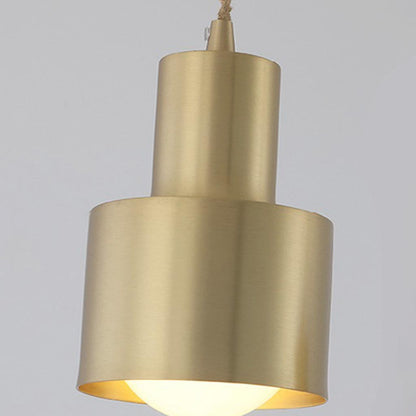 Suspension lumineuse minimaliste en cuivre, doré