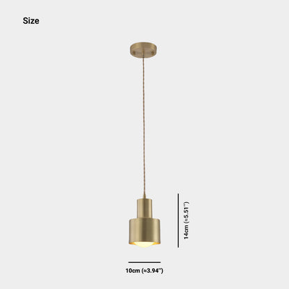 Suspension lumineuse minimaliste en cuivre, doré