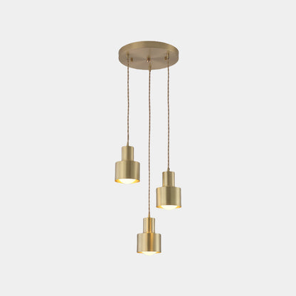 Suspension lumineuse minimaliste en cuivre, doré