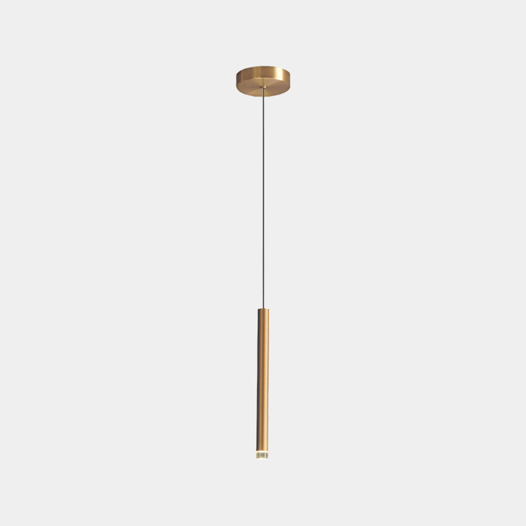 Suspension Minimaliste Tube LED, Or