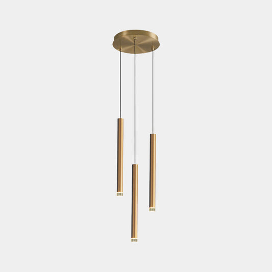 Suspension Minimaliste Tube LED, Or