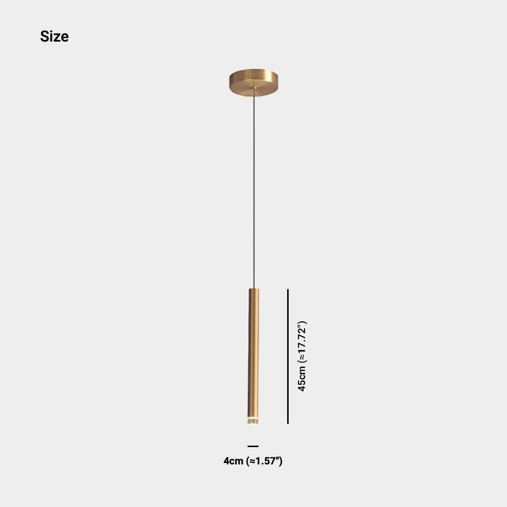 Suspension Minimaliste Tube LED, Or
