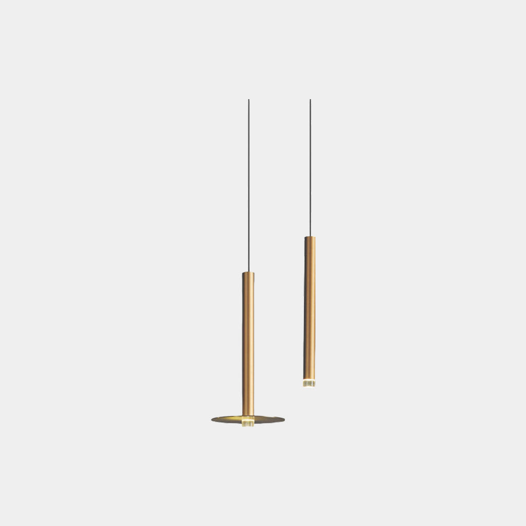 Suspension Minimaliste Tube LED, Or