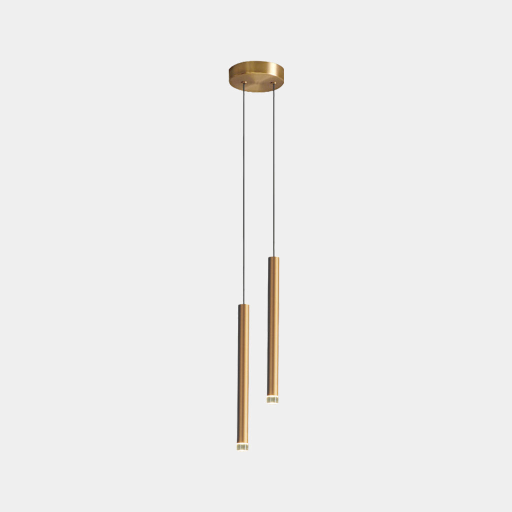 Suspension Minimaliste Tube LED, Or