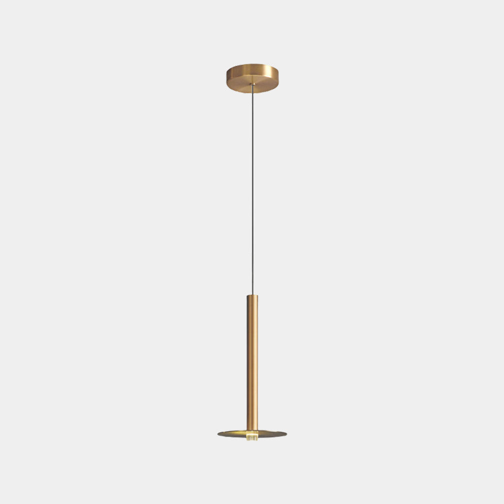 Suspension Minimaliste Tube LED, Or