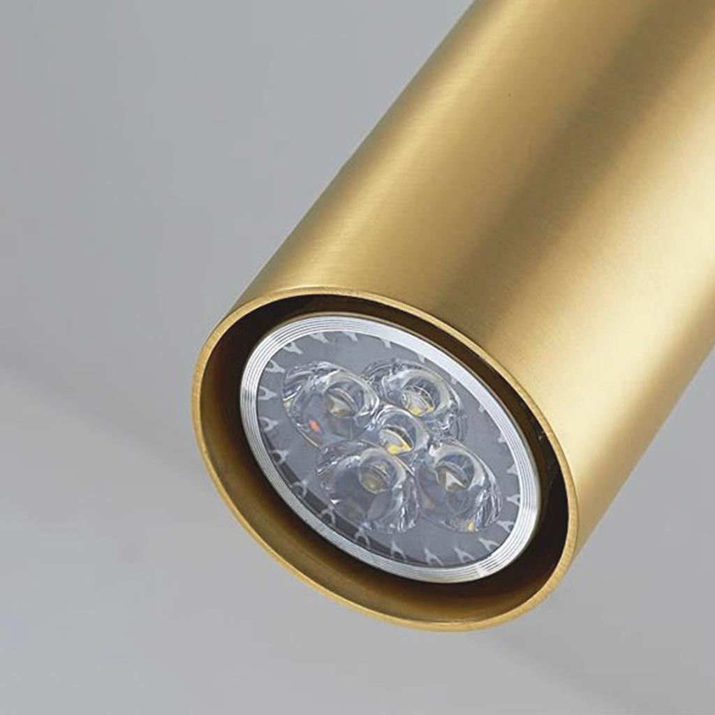 Suspension avec petit tube en laiton mince, couleur or