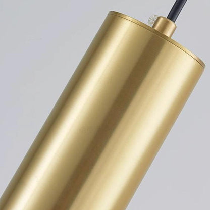Suspension avec petit tube en laiton mince, couleur or