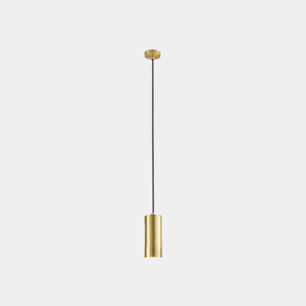 Suspension avec petit tube en laiton mince, couleur or