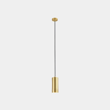 Suspension avec petit tube en laiton mince, couleur or