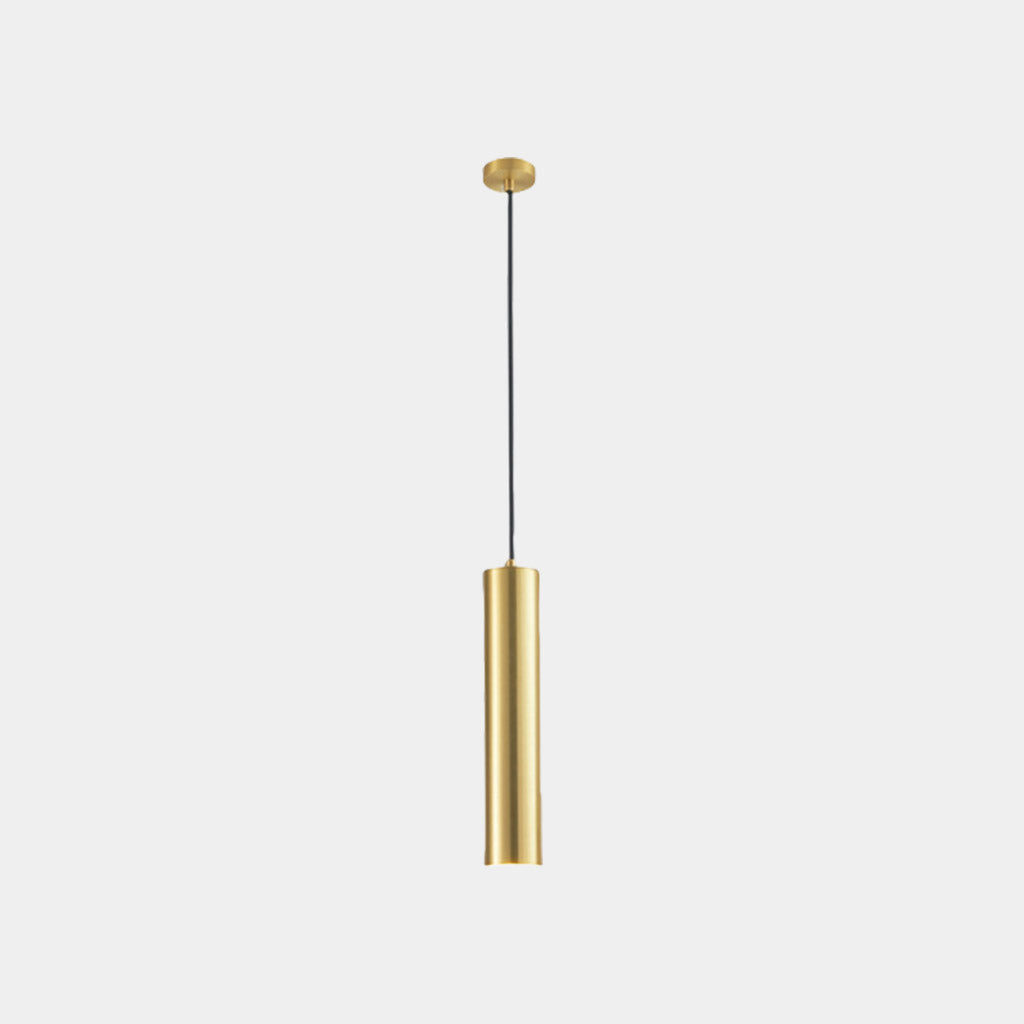 Suspension avec petit tube en laiton mince, couleur or