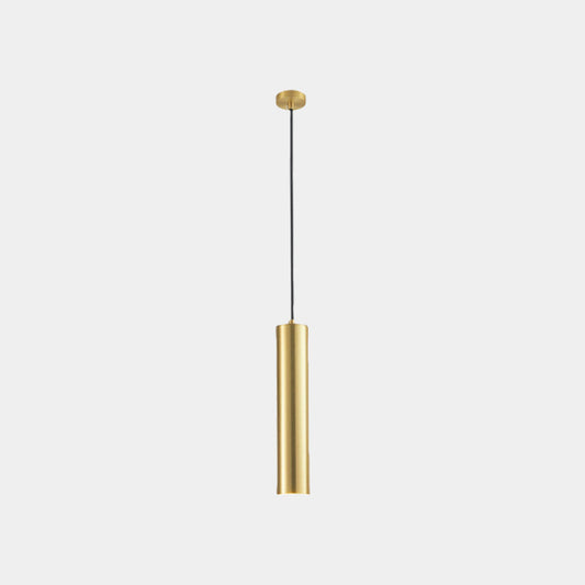 Suspension avec petit tube en laiton mince, couleur or