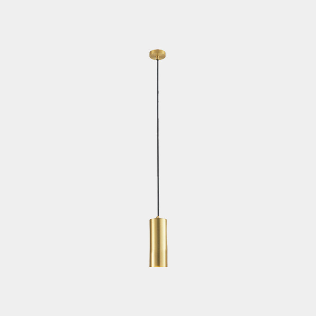 Suspension avec petit tube en laiton mince, couleur or
