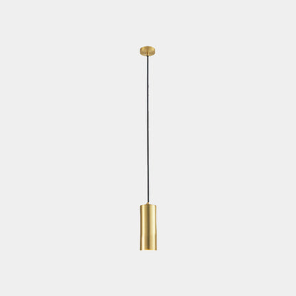 Suspension avec petit tube en laiton mince, couleur or