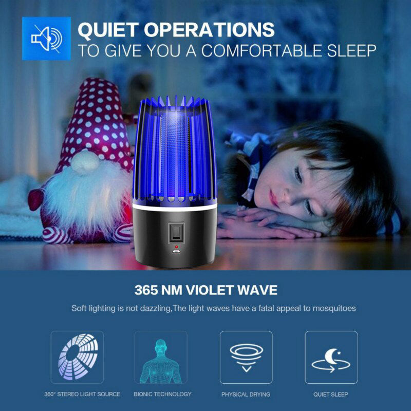Tueur de moustiques rechargeable 2-en-1