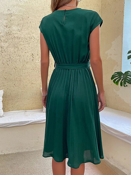 Ciara | Short Sleeve Pleated Mini Dress