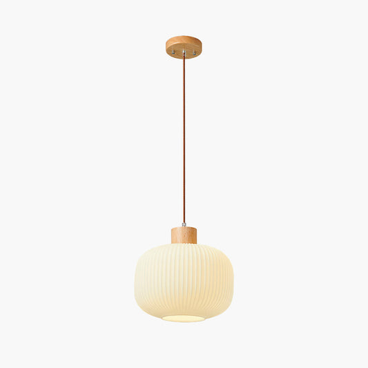 Suspension Japonaise Élégante pour salle à manger, bois et verre
